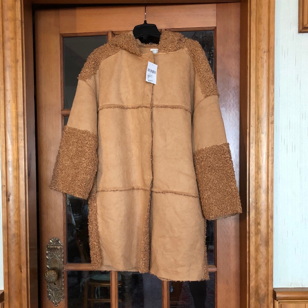 Forever 21 Teddy/Suede Cozy Coat